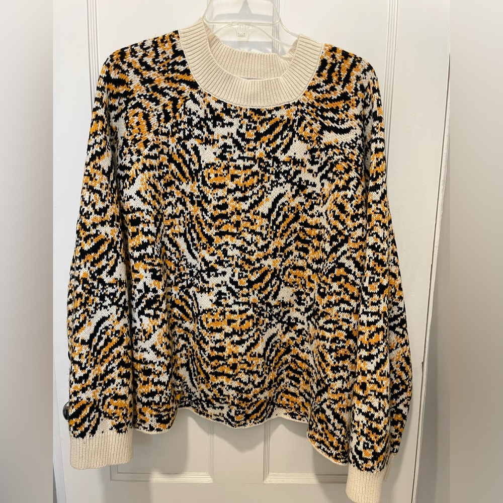 Plus Size Animal Print Crewneck Sweater - Rachel Comey x Target Cream 2X